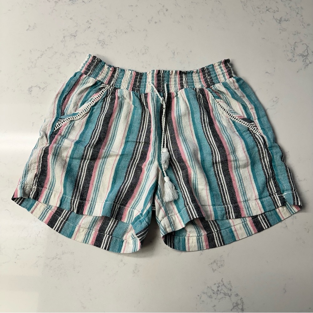Briggs New York Striped Knit Top in Aqua, Pink, Black & Cream